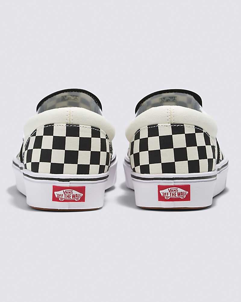 Vans Slip-On ComfyCush Checkerboard Ayakkabı Kadın Siyah Beyaz | Türkiye BTO609854