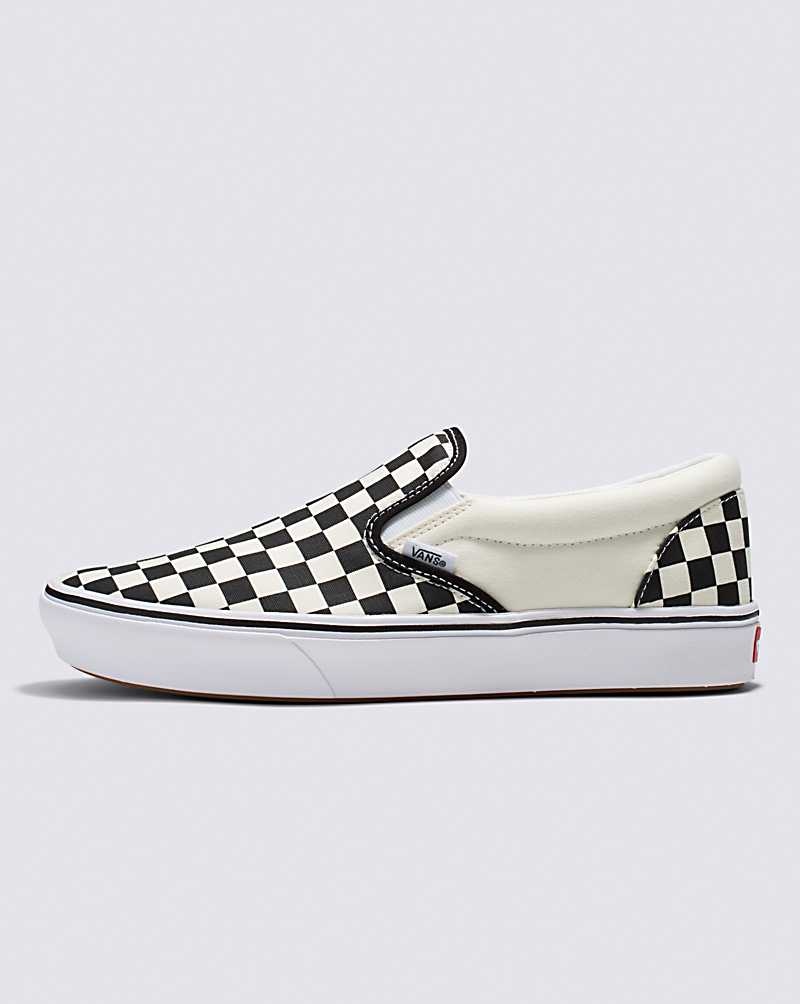 Vans Slip-On ComfyCush Checkerboard Ayakkabı Kadın Siyah Beyaz | Türkiye BTO609854