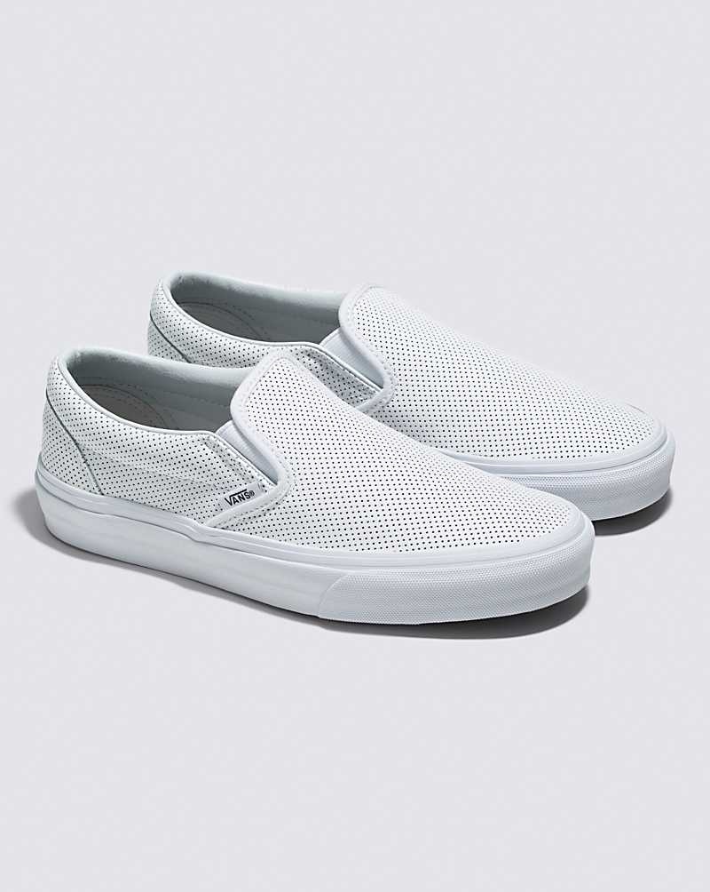 Vans Slip-On Perf Deri Ayakkabı Erkek Beyaz | Türkiye VET156234