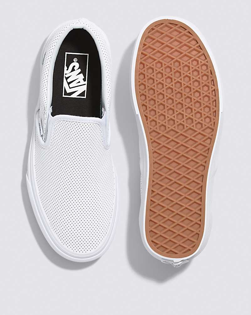 Vans Slip-On Perf Deri Ayakkabı Erkek Beyaz | Türkiye VET156234