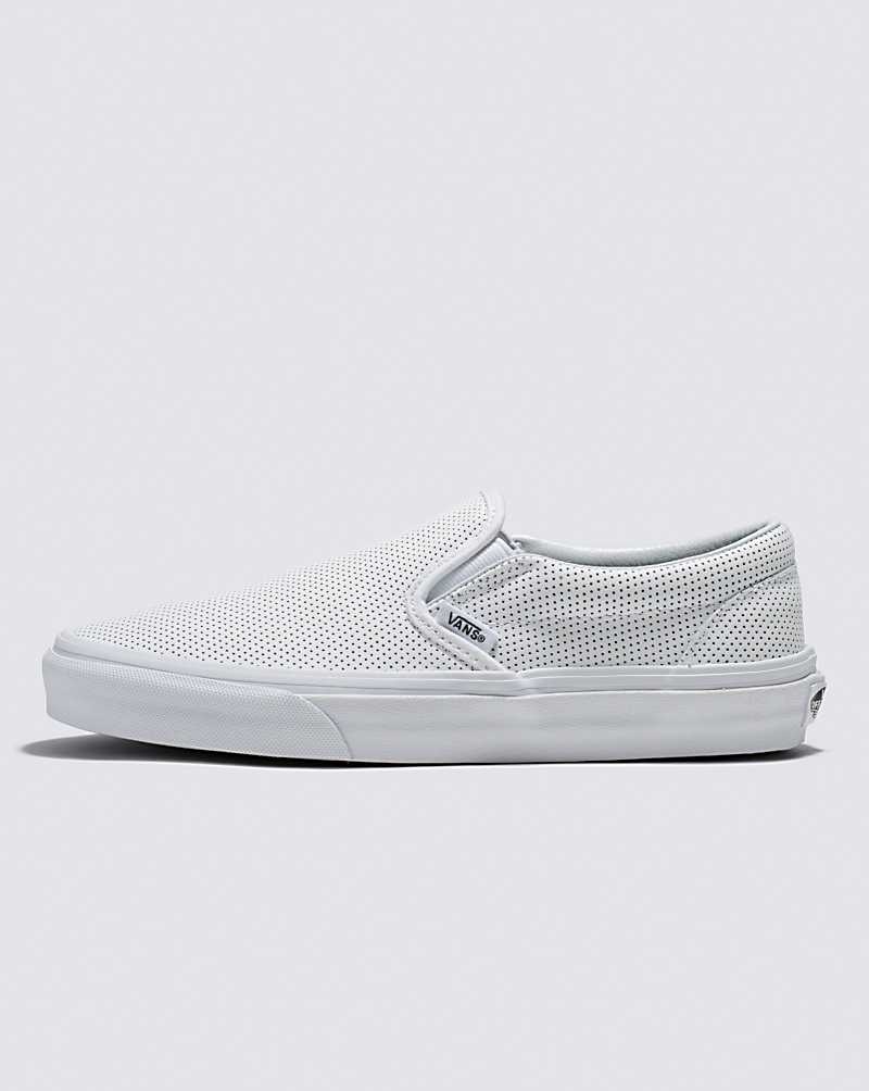 Vans Slip-On Perf Deri Ayakkabı Erkek Beyaz | Türkiye VET156234