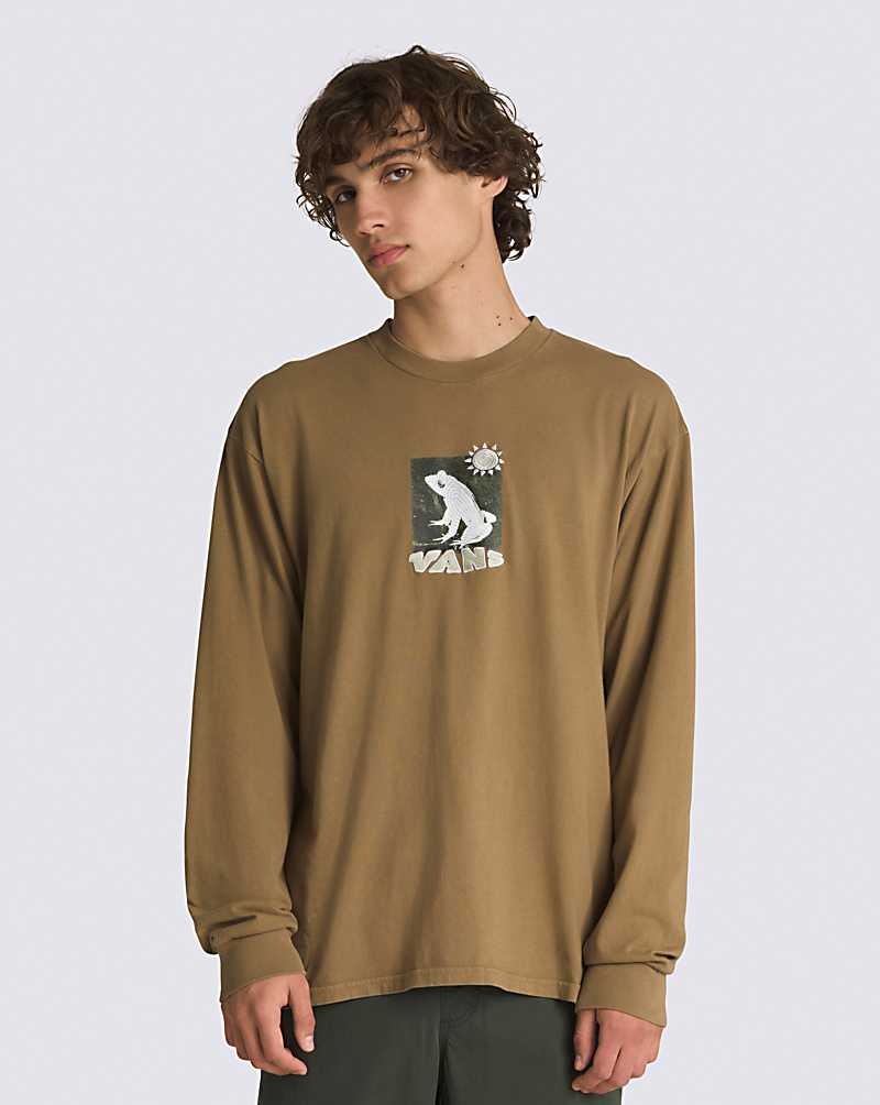 Vans Trippy Season Long Sleeve Tişört Erkek Kahverengi | Türkiye DUG280596