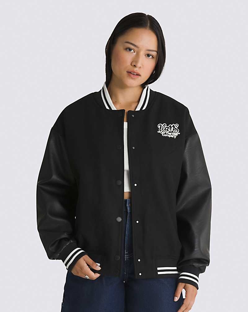 Vans Varsity Club Bomber Mont Kadın Siyah | Türkiye ZDS817659