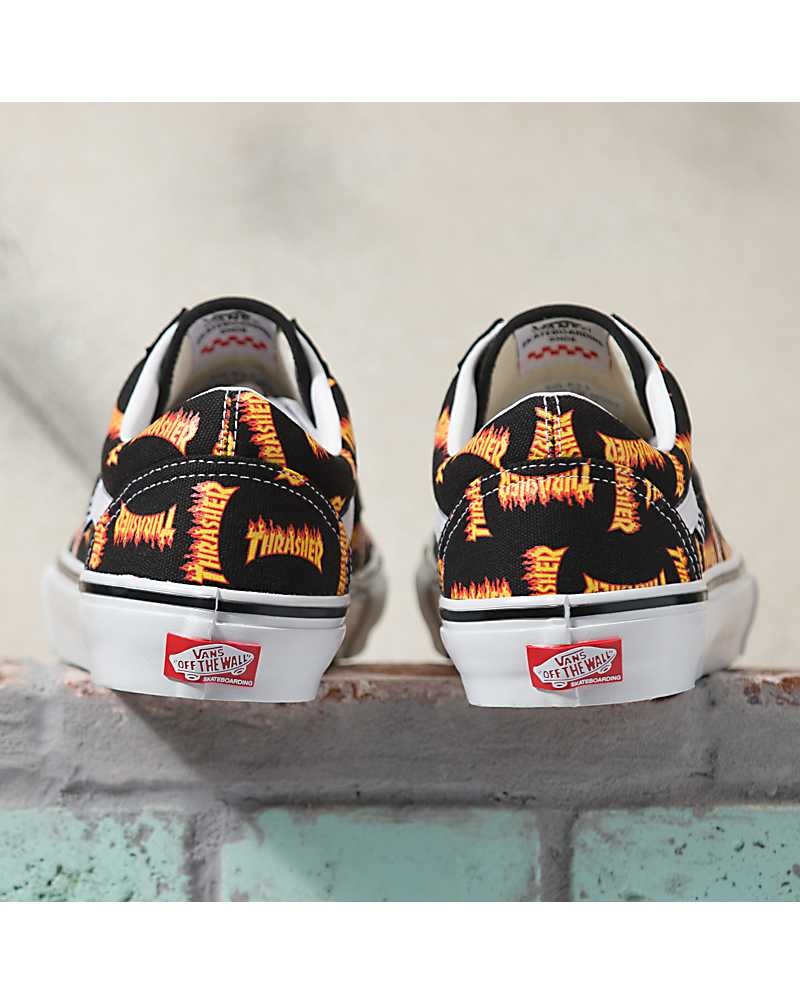 Vans X Thrasher Skate Old Skool Kaykay Ayakkabısı Erkek Siyah Altın | Türkiye BRG413502