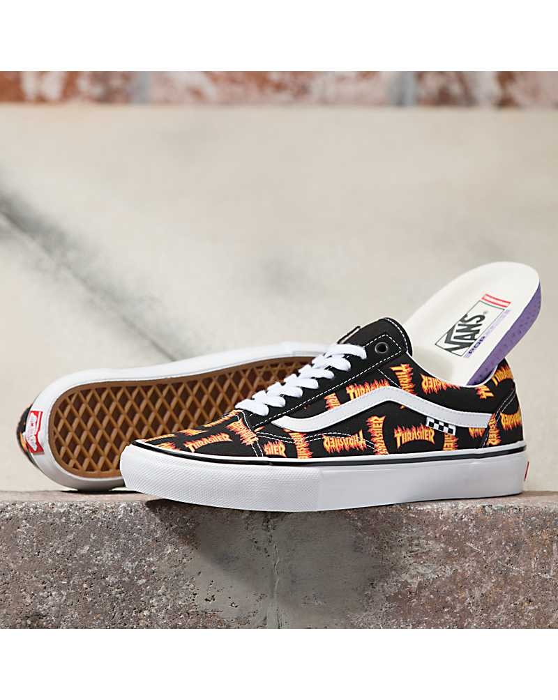 Vans X Thrasher Skate Old Skool Kaykay Ayakkabısı Erkek Siyah Altın | Türkiye BRG413502