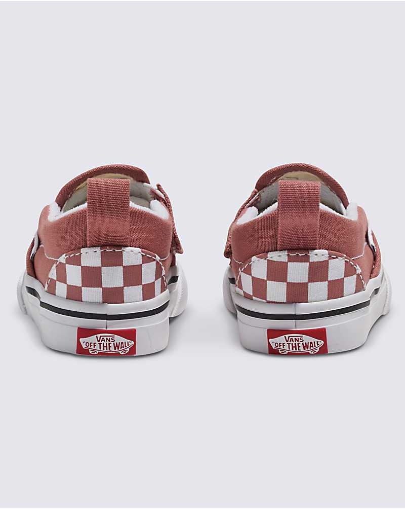 Vans Yürümeye Başlayan Classic Slip-On V Checkerboard Ayakkabı Çocuk Pembe | Türkiye LMX024318