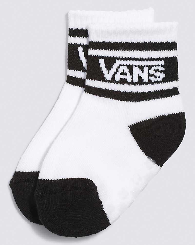 Vans Yürümeye Başlayan Drop V Crew Çorap Çocuk Beyaz Siyah | Türkiye XUW857609