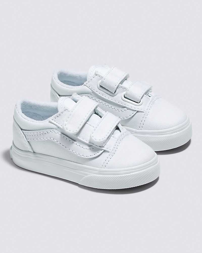 Vans Yürümeye Başlayan Old Skool V Ayakkabı Çocuk Beyaz | Türkiye EFT392568