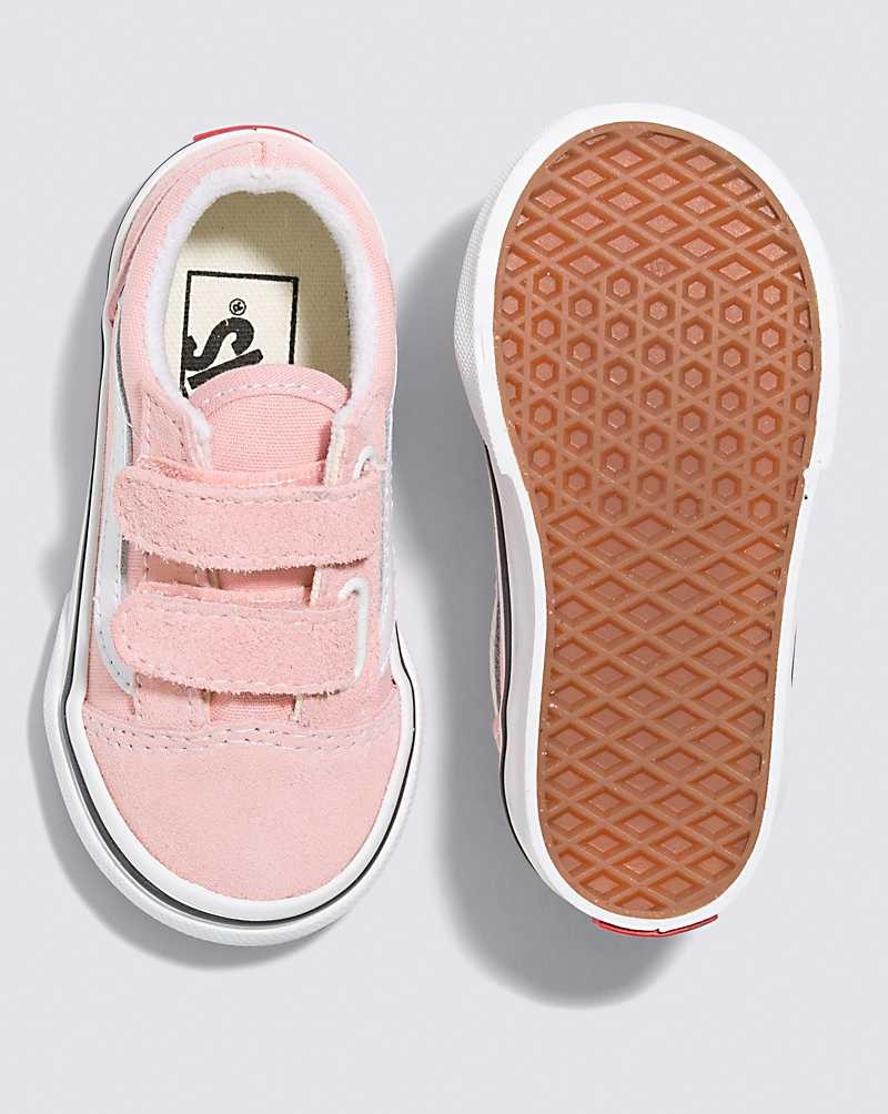 Vans Yürümeye Başlayan Old Skool V Ayakkabı Çocuk Pembe Beyaz | Türkiye PWX609318