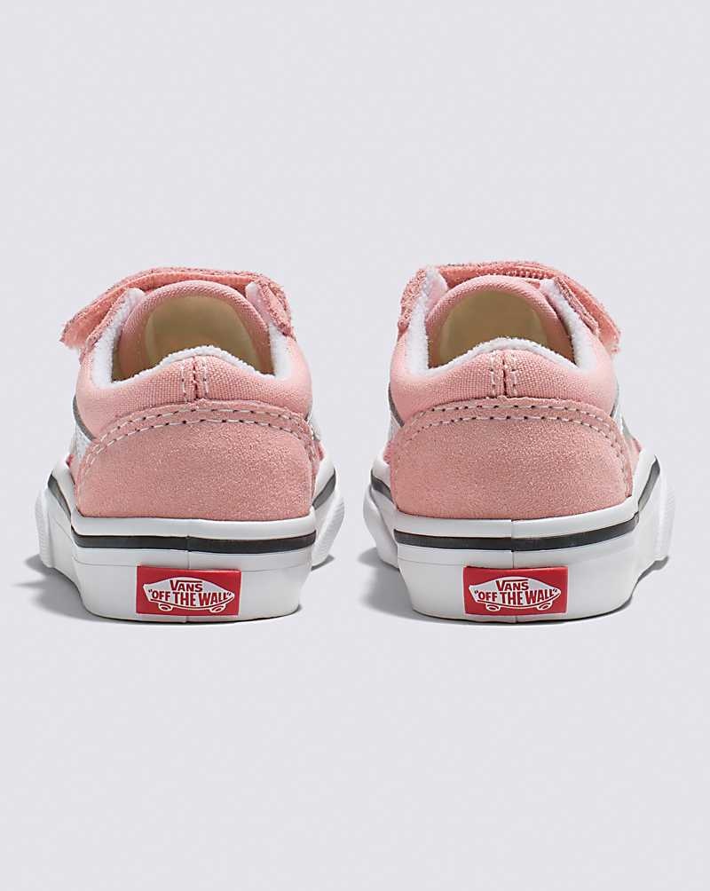 Vans Yürümeye Başlayan Old Skool V Ayakkabı Çocuk Pembe Beyaz | Türkiye PWX609318