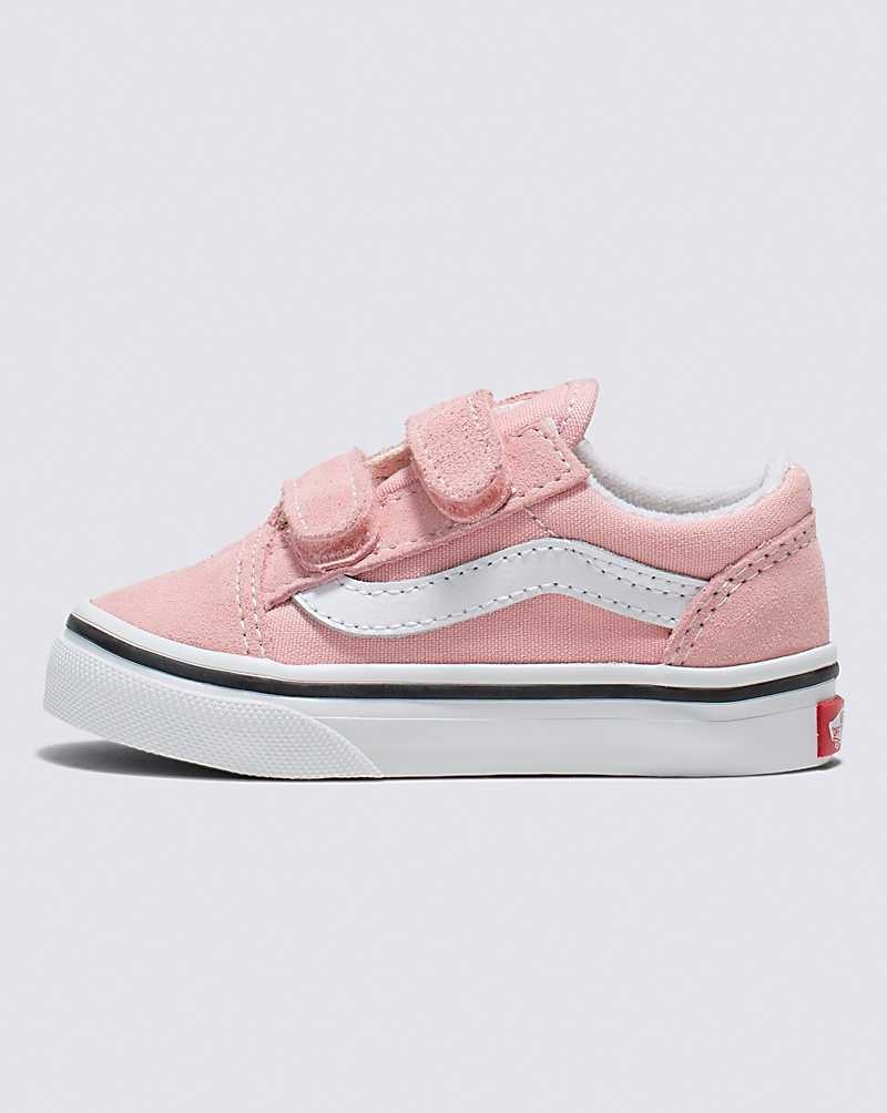 Vans Yürümeye Başlayan Old Skool V Ayakkabı Çocuk Pembe Beyaz | Türkiye PWX609318