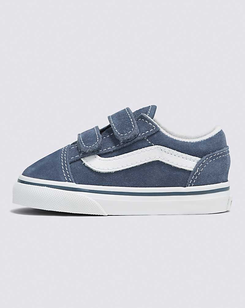 Vans Yürümeye Başlayan Old Skool V Süet Ayakkabı Çocuk Indigo | Türkiye LWM986421