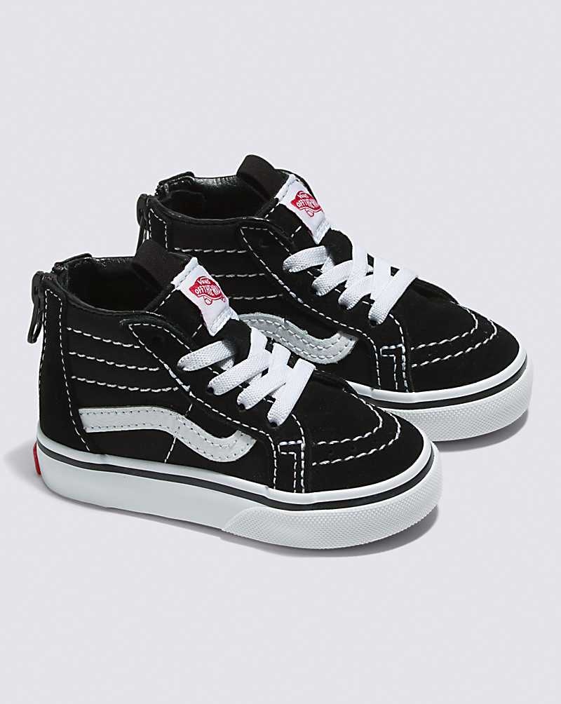 Vans Yürümeye Başlayan Sk8-Hi Zip Ayakkabı Çocuk Siyah Beyaz | Türkiye TCY956127