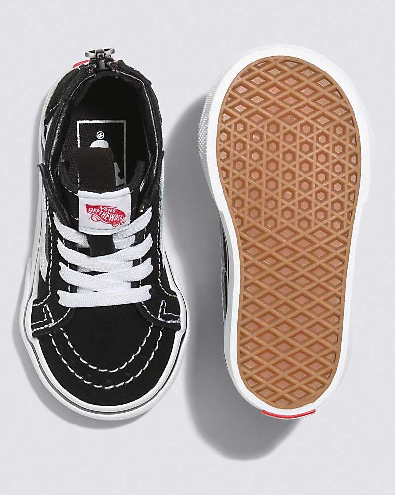 Vans Yürümeye Başlayan Sk8-Hi Zip Ayakkabı Çocuk Siyah Beyaz | Türkiye TCY956127