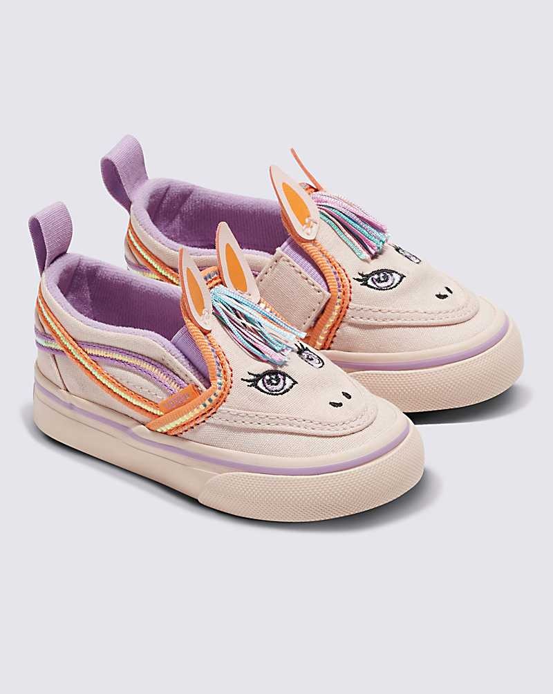 Vans Yürümeye Başlayan Slip-On V Cyber Horse Ayakkabı Çocuk Pembe | Türkiye JYI617580