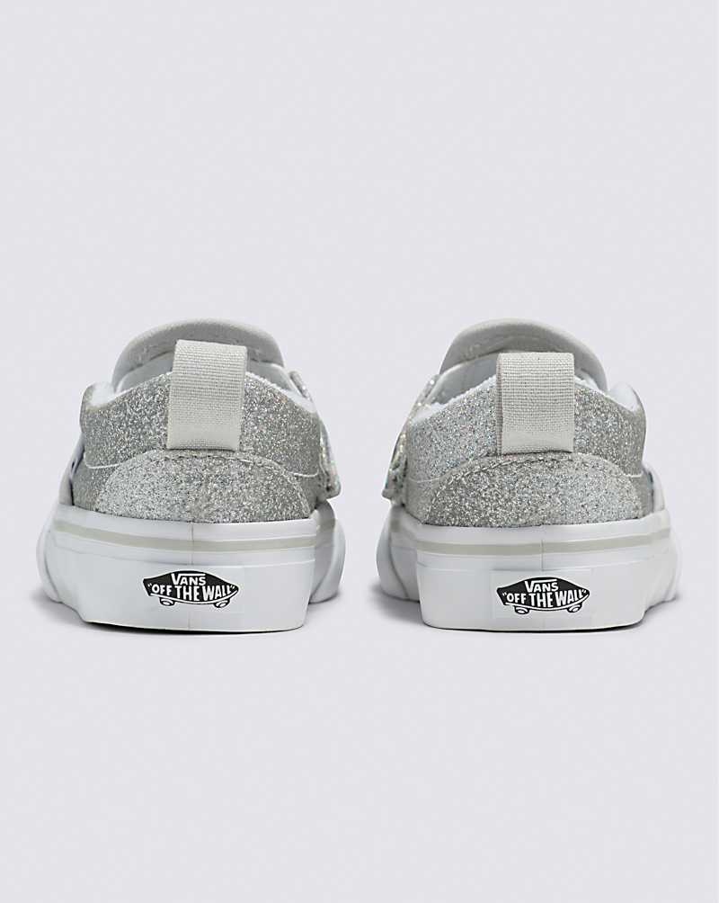 Vans Yürümeye Başlayan Slip-On V Glitter Ayakkabı Çocuk Gümüş | Türkiye WUA693184