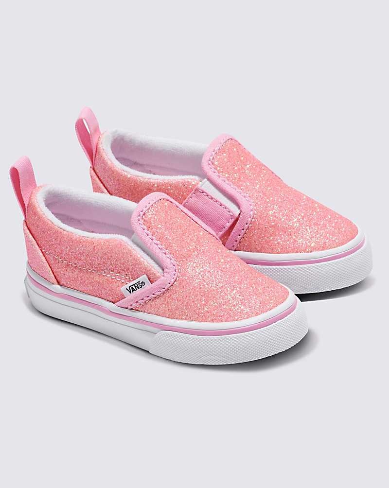 Vans Yürümeye Başlayan Slip-On V Glitter Ayakkabı Çocuk Pembe | Türkiye GCA453169